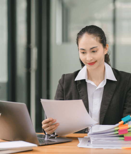 Professional providing step by step workflow for Birth Certificate Translation from document upload to certified delivery.