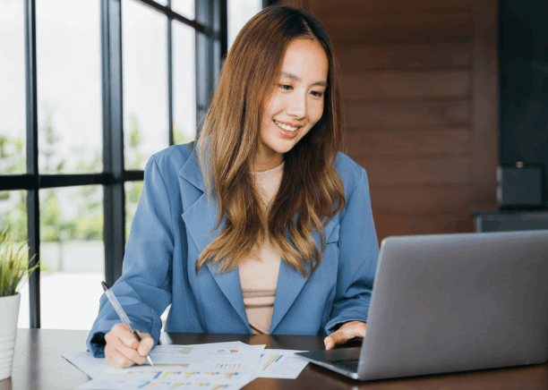 A certified translator compares Chinese and English pages for Chinese Translation Services in Texas to meet personal legal.