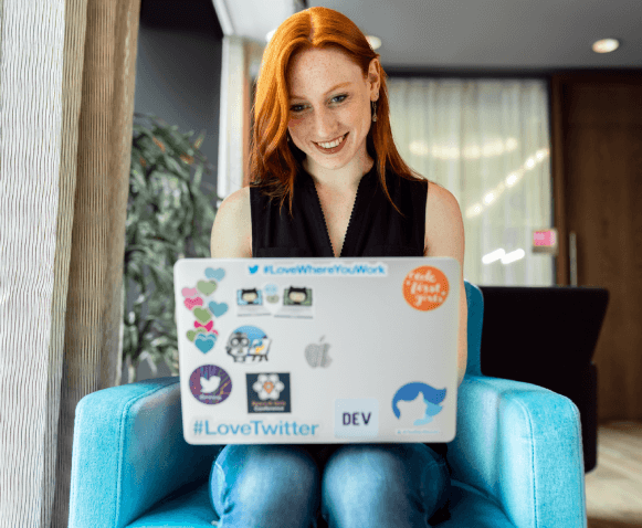 A woman using our affordable captioning services in Texas. A woman using our affordable captioning services in Texas.